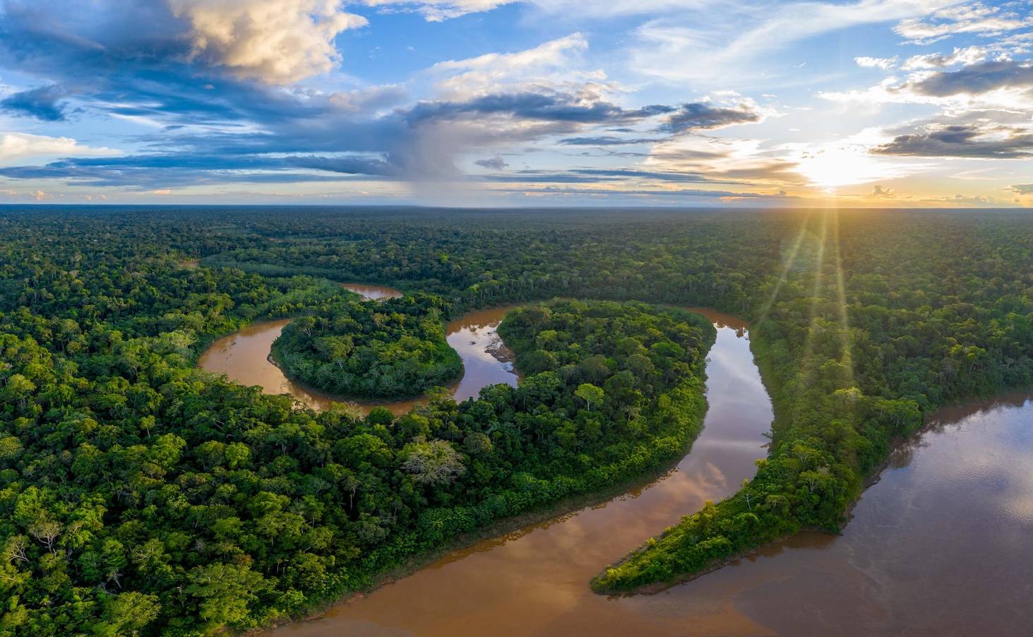 Tambopata river aerial view